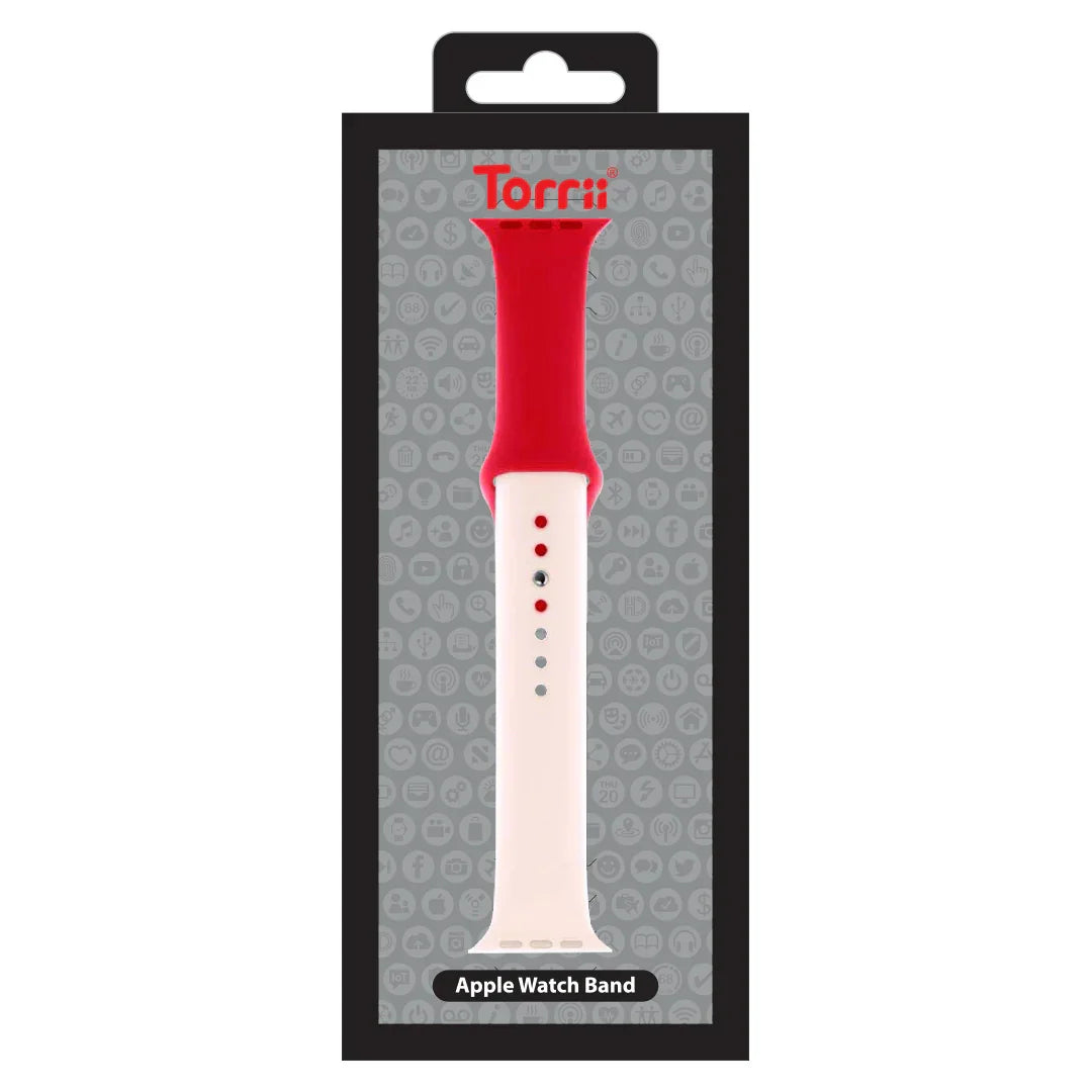 Torrii Watch 49/46/45/44 Mm Silicone Mix Watch Strap - Red/Pink - Tashqila Torrii Watch 49/46/45/44 Mm Silicone Mix Watch Strap - Red/Pink - Tashqila
